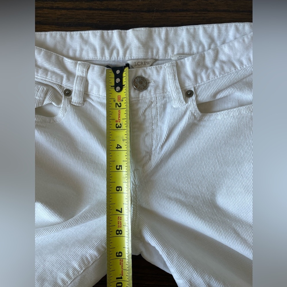 J. Crew, 28 waist, off-white or cream cropped corduroy pants like new condition - Picture 6 of 8